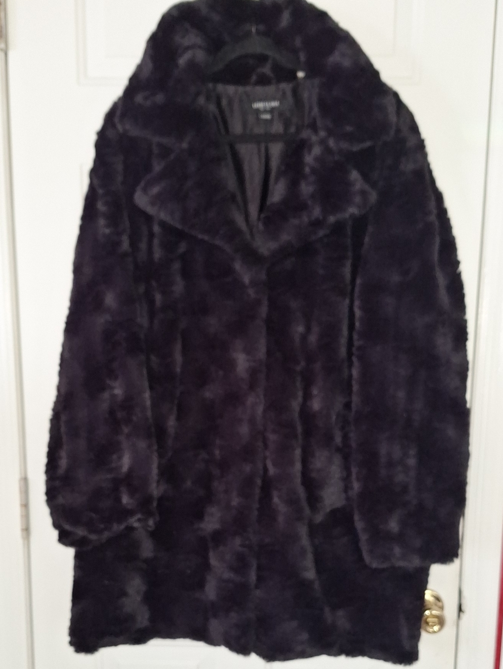 Kenneth Cole Black Faux Fur Coat